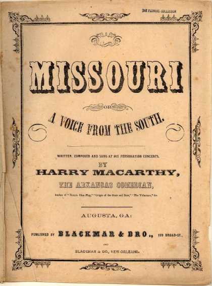 Sheet Music - Missouri or A voice from the South
