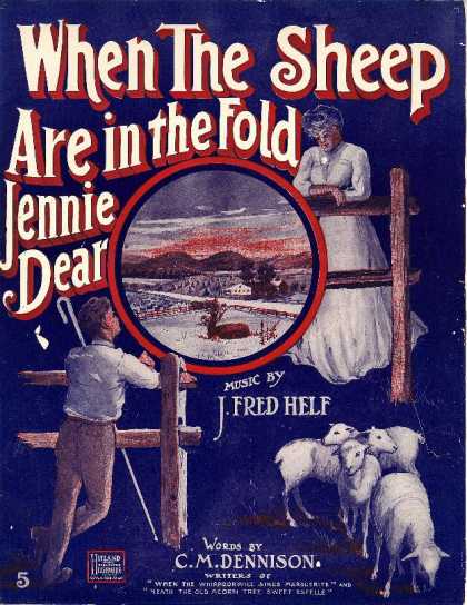 Sheet Music - When the sheep are in the fold, Jennie dear