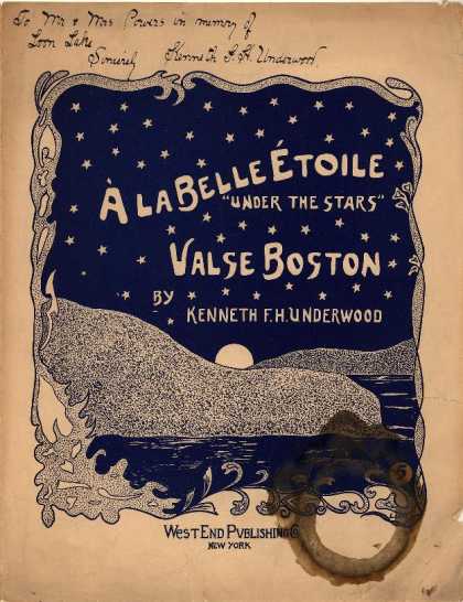 Sheet Music - A la belle etoile; Under the stars; Valse Boston