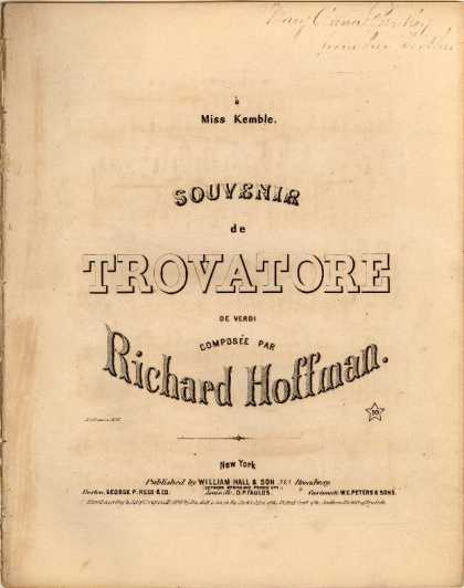 Sheet Music - Souvenir de Trovatore de Verdi
