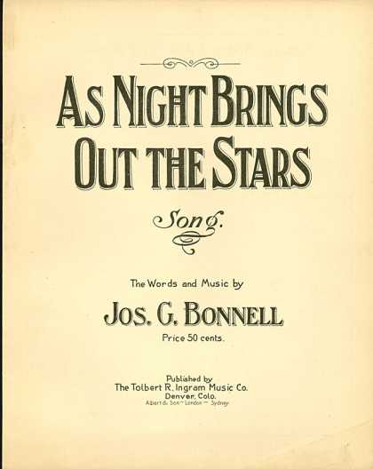 Sheet Music - As night brings out the stars