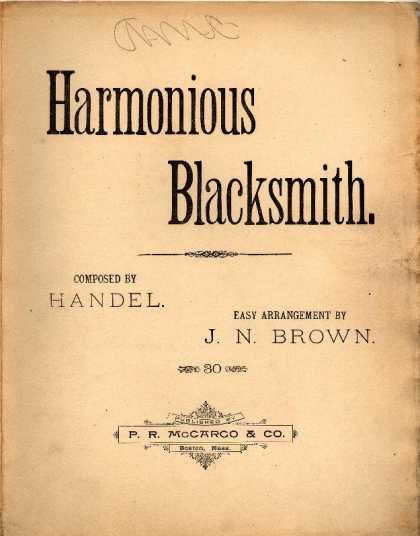 Sheet Music - Harmonious blacksmith; Suites, harpsichord, HWV 430, E major. Air con variazioni