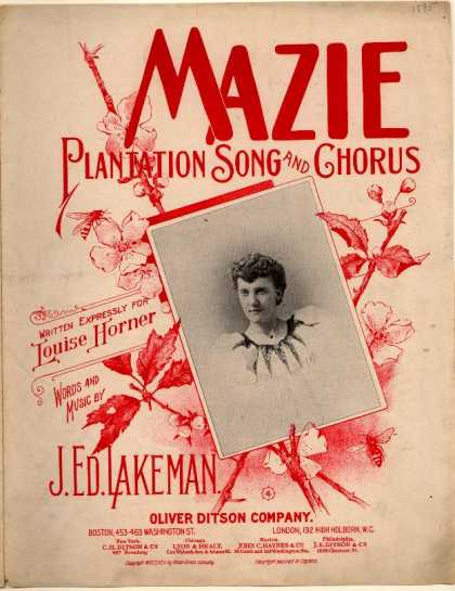 Sheet Music - Mazie; Plantation song and chorus
