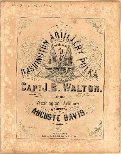 Sheet Music - Washington Artillery polka