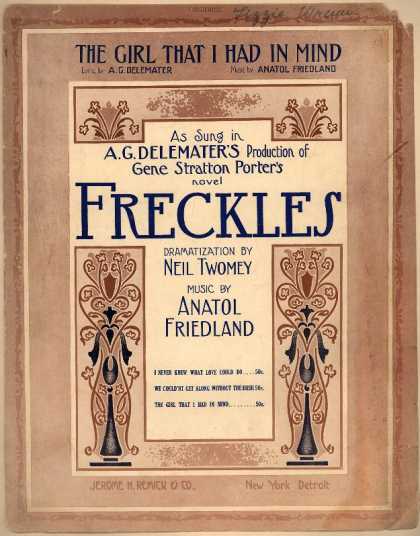 Sheet Music - The girl that I had in mind; Freckles