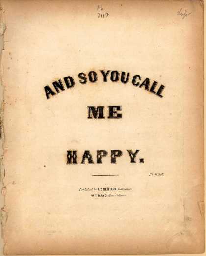 Sheet Music - And so you call me happy