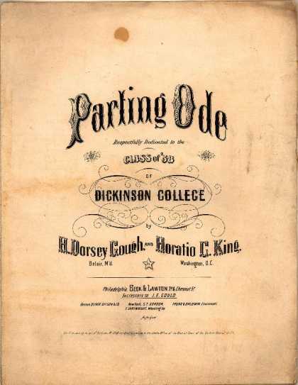 Sheet Music - Parting ode; Parting ode of the Class of '58