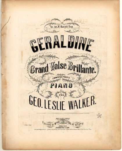 Sheet Music - Geraldine; Grand valse brillante