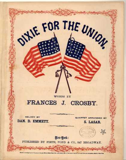 Sheet Music - Dixie for the Union; (tune: Dixie)