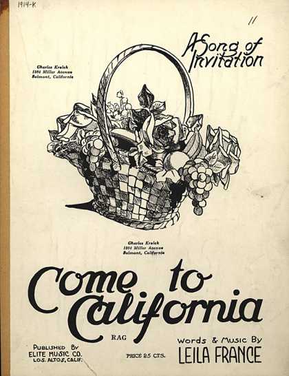 Sheet Music - Come to California