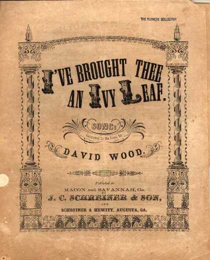 Sheet Music - I've brought thee an ivy leaf