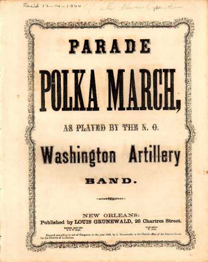 Sheet Music - Parade polka march