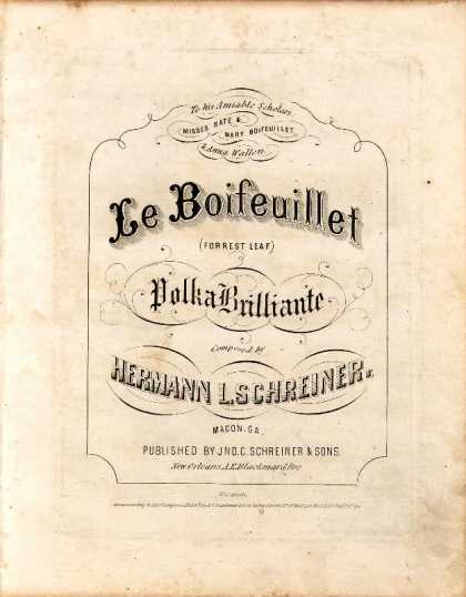 Sheet Music - Le boifeuillet; Forrest leaf; Polka brilliante