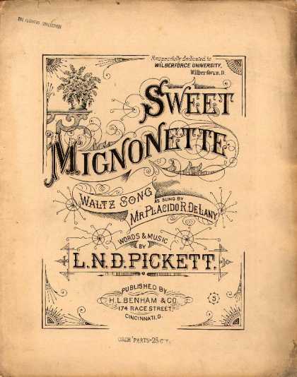Sheet Music - Sweet mignonette; Waltz song