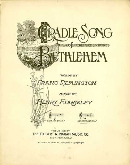 Sheet Music - Cradle song of Bethlehem