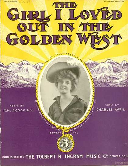 Sheet Music - The girl I loved out in the golden West