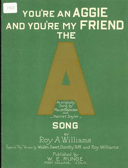 Sheet Music - You're an Aggie and you're my friend