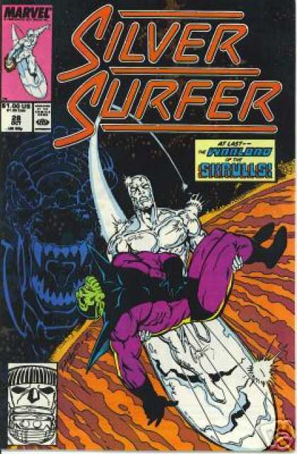 Silver Surfer (1987) 28 - Marvel Comics - Skrulls - Skull - Fight - Horror - Josef Rubinstein, Ron Lim