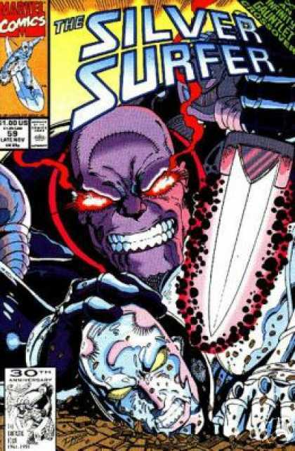 Red Eyes - Knive - Purple Face - Smile - Teeth - Ron Lim Silver Surfer (1987) 59 - Red Eyes - Knive - Purple Face - Smile - Teeth - Ron Lim