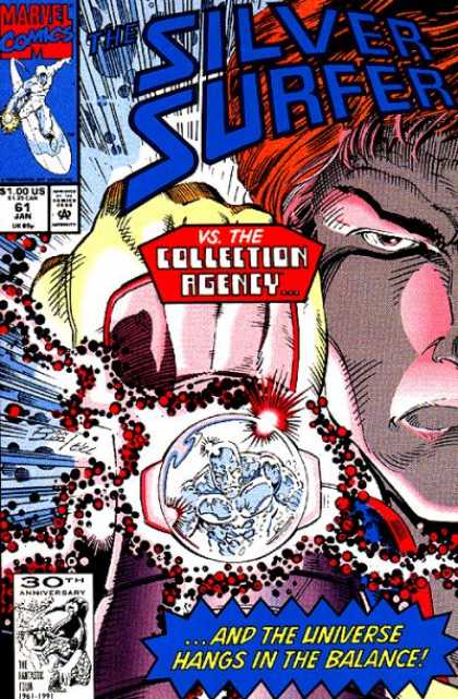 Vs The Collection Agency - Face - Medallion - Blast - And - Ron Lim Silver Surfer (1987) 61 - Vs The Collection Agency - Face - Medallion - Blast - And - Ron Lim