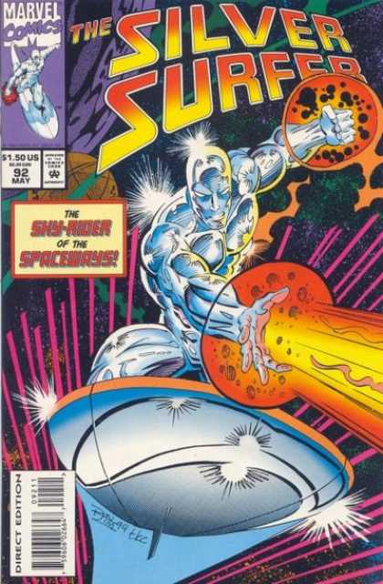 Silver Surfer (1987) 92 - The Sky-rider Of The Spaceways - Beams - Space - Blasts - Surfing - Ron Lim