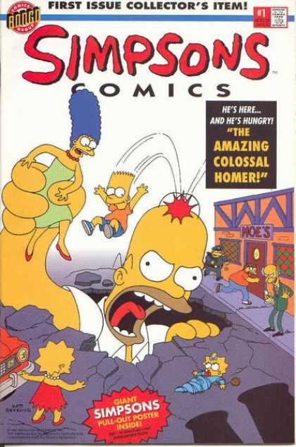 Simpsons Comics 1 - The Amazing Colossal Homer - Moes Tavern - Bart Simpson - Marge Simpson - Lisa Simpson - Bill Morrison