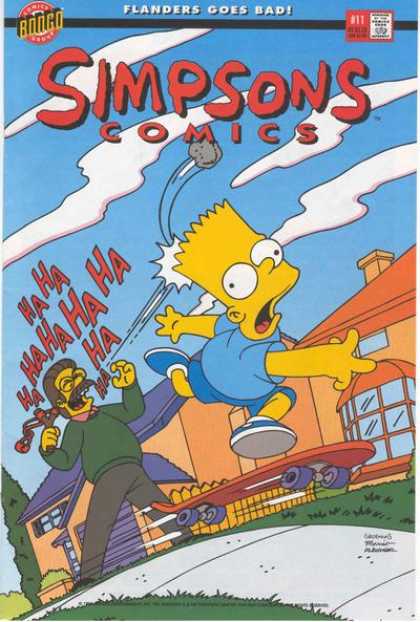 Simpsons Comics 11 - Bart Simpson - Skatboard - Flanders - Laughing - Bongo