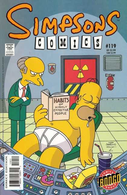 119 - Habits Of Highly Effective People - Homer - Radioactive - Direct Edition - Bill Morrison, Mike Rote Simpsons Comics 119 - 119 - Habits Of Highly Effective People - Homer - Radioactive - Direct Edition - Bill Morrison, Mike Rote