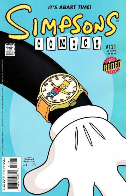 Its Abart Time - Bongo - Watch - Wrist - Arm Simpsons Comics 121 - Its Abart Time - Bongo - Watch - Wrist - Arm