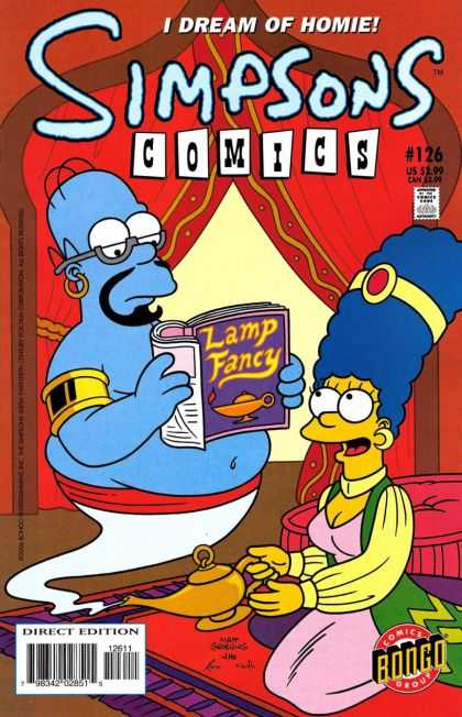 I Dream Of Homie - Lamp Fancy - Book - Marge - Direct Edition - Jason Ho, Mike Rote Simpsons Comics 126 - I Dream Of Homie - Lamp Fancy - Book - Marge - Direct Edition - Jason Ho, Mike Rote