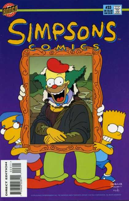 Simpsons Comics 23 - Krusty - Clown - Portrait - Bart - Painting - Bill Morrison, Matt Groening
