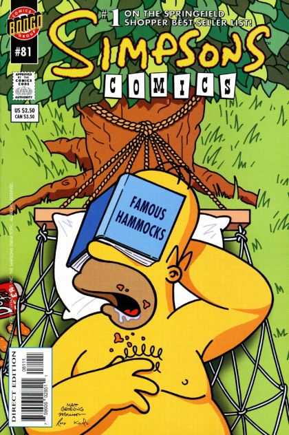 Simpsons Comics 81 - Hammocks - Homer Simpson - Famous - Bongo - Drool - Bill Morrison, Matt Groening