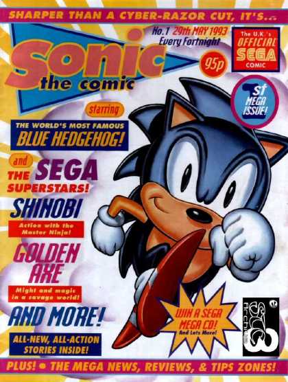 Sonic the Comic 1 - Sonic The Comic - Golden Axe - Shinobi - Sega Superstars - Win Sega Mega Cd