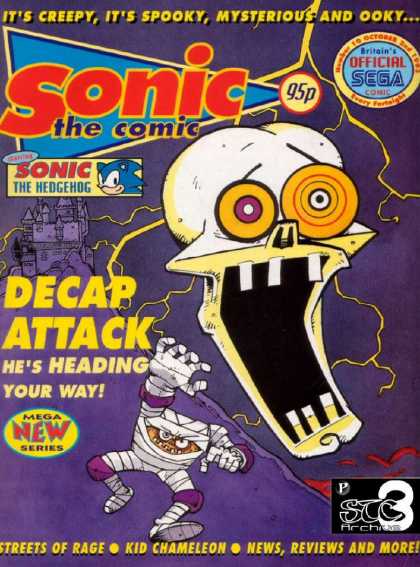 Sonic the Comic 10 - Skull - Lightning - Castle - Mummy - Purple Sky