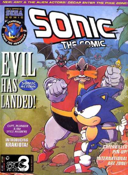 Sonic the Comic 105 - Sega - Bat - Hedgehog - Capt Plunder - Krakiota