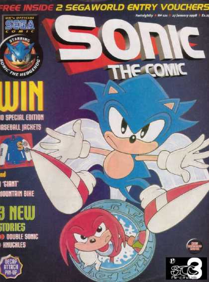 Sonic the Comic 121 - Sega Comic - Free Inside - Win - Jacket - Decap Attach Pin-up