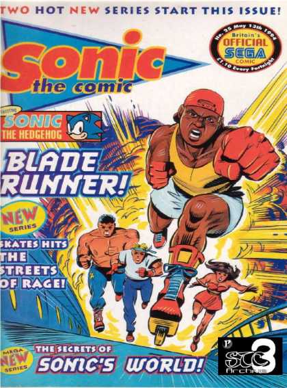 Sonic the Comic 25 - Streets Of Rage - Skating - Sega - Running - Blade Runner