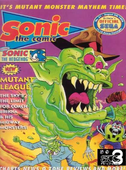 Sonic the Comic 31 - Hat - Monster - Teeth - Green - Cigar Butt