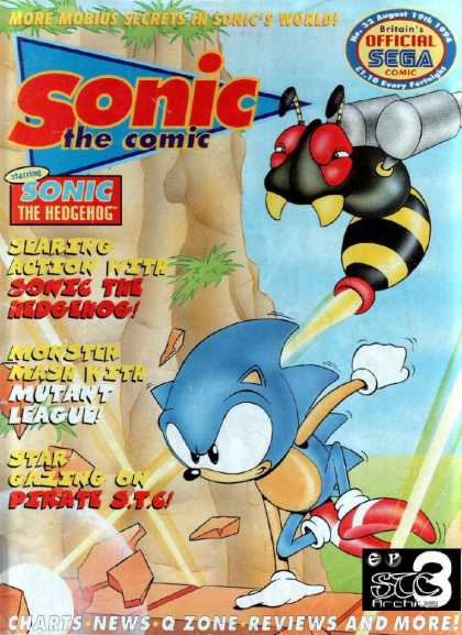 Sonic the Comic 32 - Monster Mash - Mutant League - Star Gazing On Pinate Stg - Charts News - Q Zone Reviews
