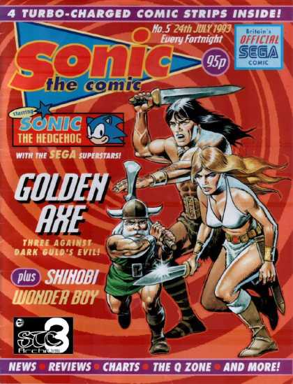 Sonic the Comic 5 - Sword - Sega - Golden Axe - Wonder Boy - The Hedgehog