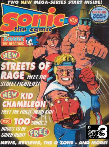Sonic the Comic 7 - Sonic The Hedgehog - Streets Of Rage - Chameleon Kid - Sega - Street Fighting
