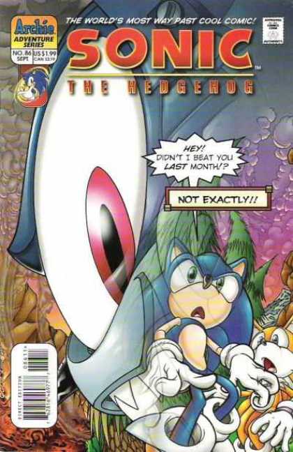 Sonic the Hedgehog 86 - Big Eyeball - Hey Didnt I Beat You Last Month - Not Exactly - Archie Adventure Series - Barcode
