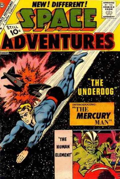 Space Adventures 44 - The Underdog - Mercury Man - Superhero - Outer Space - Explosion