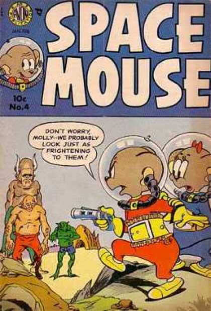 Space Mouse 4 - Aliens - Horns - Big Ears - Yelllow Shoes - No Shirt