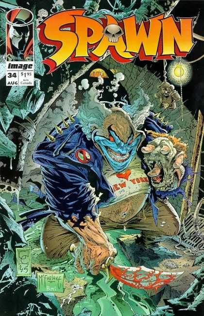 Spawn 34 - Skull - New York - Sewers - Bloody Sword - Monster - Greg Capullo, Todd McFarlane