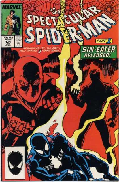 Spectacular Spider-Man (1976) 134 - Sin-eater Released - Marvel - Black Spiderman - 134 Jan - Part-1 - Sal Buscema