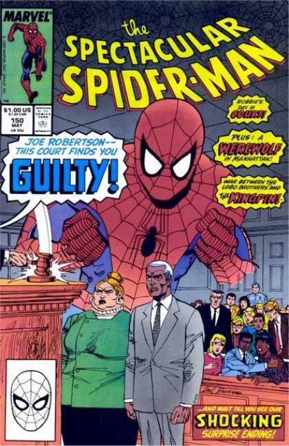 Spectacular Spider-Man (1976) 150 - Marvel - Comics Code Authority - Speech Bubble - Courtroom - Gavel - Sal Buscema
