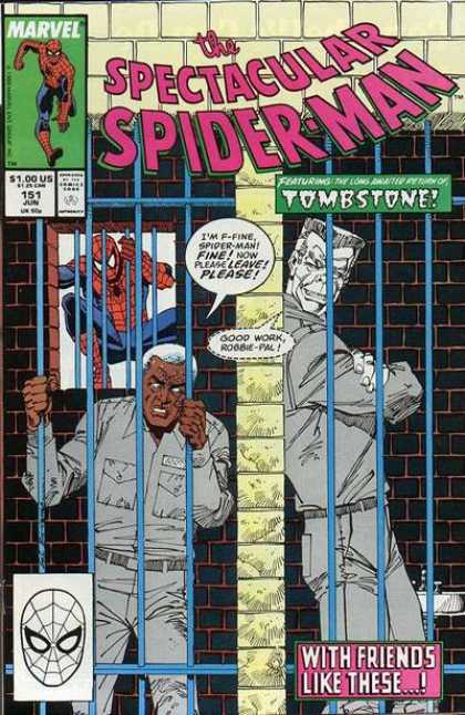 Spectacular Spider-Man (1976) 151 - Tombstone - Jail - Robbie - With Friends Like These - Man - Sal Buscema