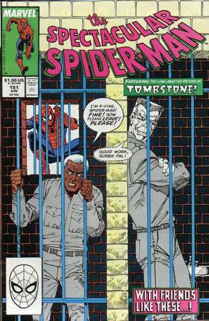 Tombstone - Jail - Robbie - With Friends Like These - Man - Sal Buscema Spectacular Spider-Man (1976) 151 - Tombstone - Jail - Robbie - With Friends Like These - Man - Sal Buscema