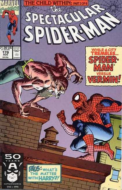 The Child Within Part 2 Of 6 - Vermin - Buildings - Whats The Matter With Harry - 179 Aug - Sal Buscema Spectacular Spider-Man (1976) 179 - The Child Within Part 2 Of 6 - Vermin - Buildings - Whats The Matter With Harry - 179 Aug - Sal Buscema